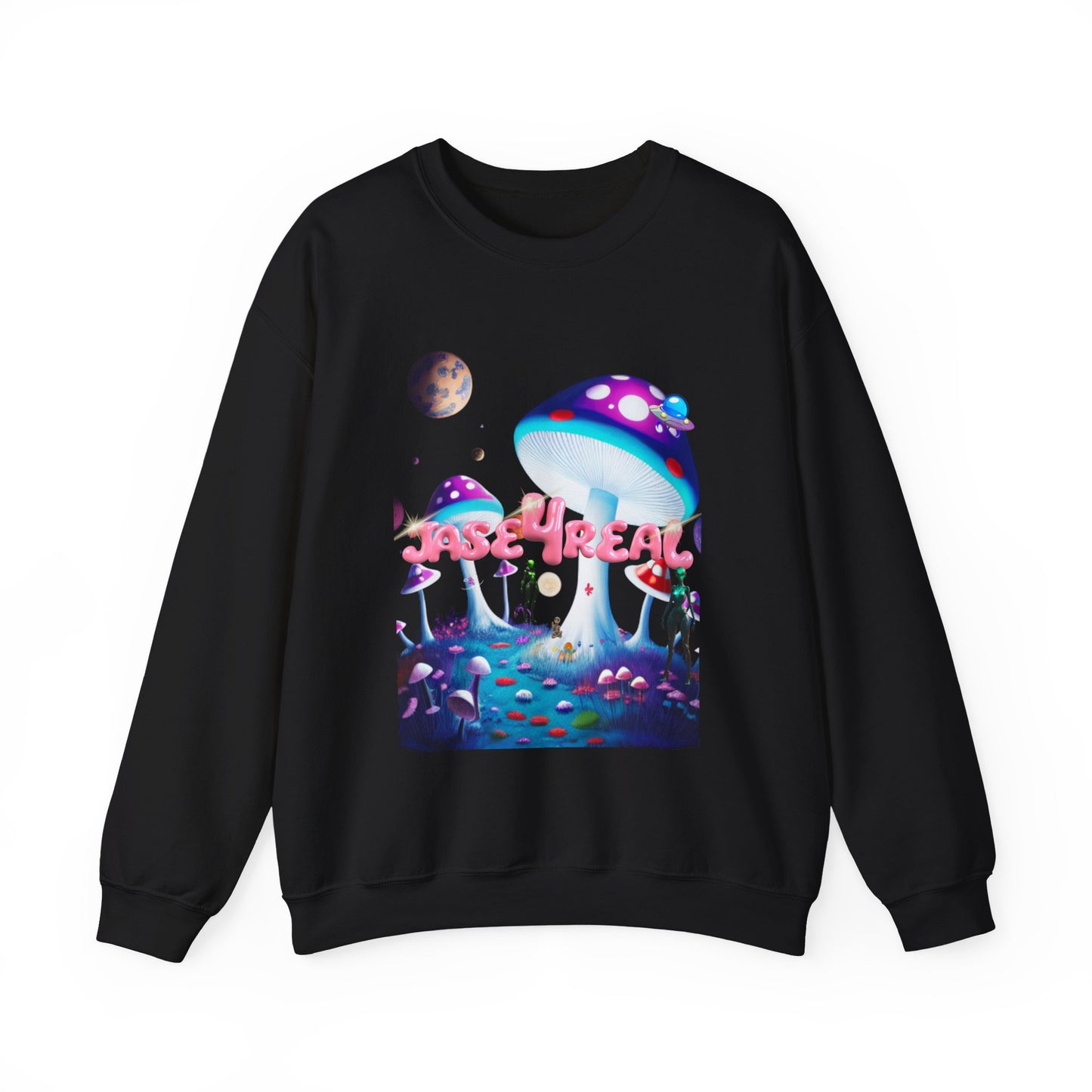 Trippy Mushroom Sweatshirt - Artistic Unisex Crewneck for Festivals, Eco-Friendly Gift, Cozy Fashion, Psychedelic Vibes, Summer Wear