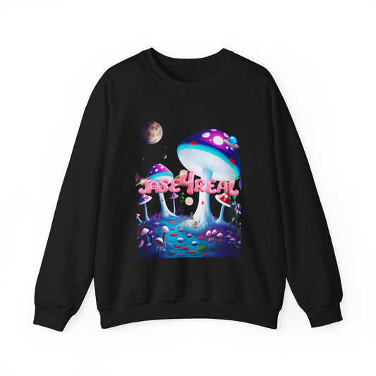 Trippy Mushroom Sweatshirt - Artistic Unisex Crewneck for Festivals, Eco-Friendly Gift, Cozy Fashion, Psychedelic Vibes, Summer Wear