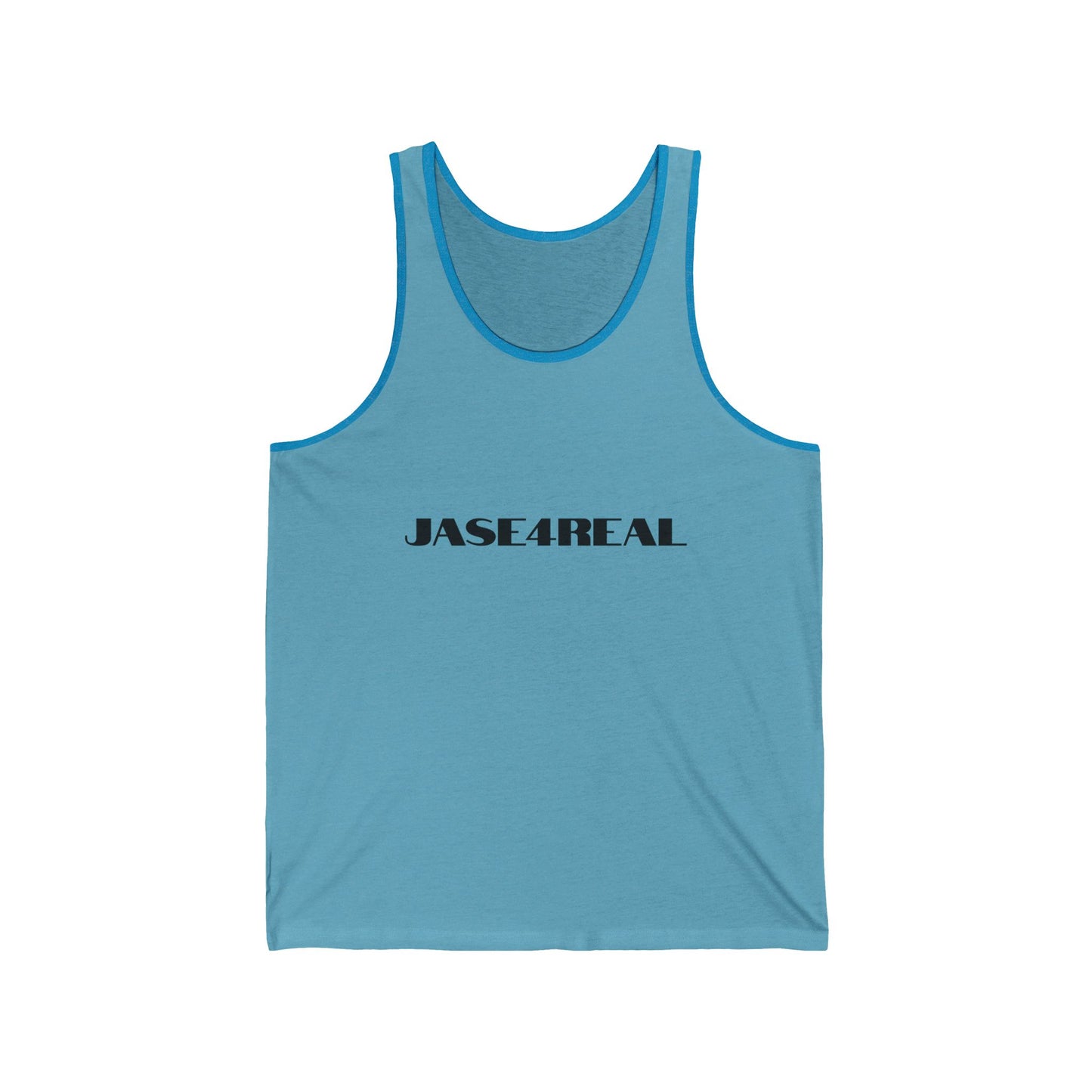 Unisex Jersey Tank with JASE4REAL, Cool Graphic Tee, Summer Casual Wear, Stylish Workout Top, Gift for Trendsetters, Festival Outfit