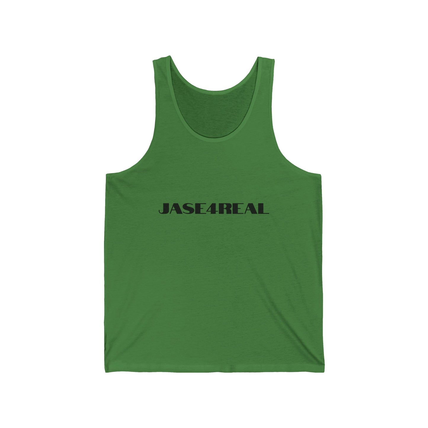 Unisex Jersey Tank with JASE4REAL, Cool Graphic Tee, Summer Casual Wear, Stylish Workout Top, Gift for Trendsetters, Festival Outfit
