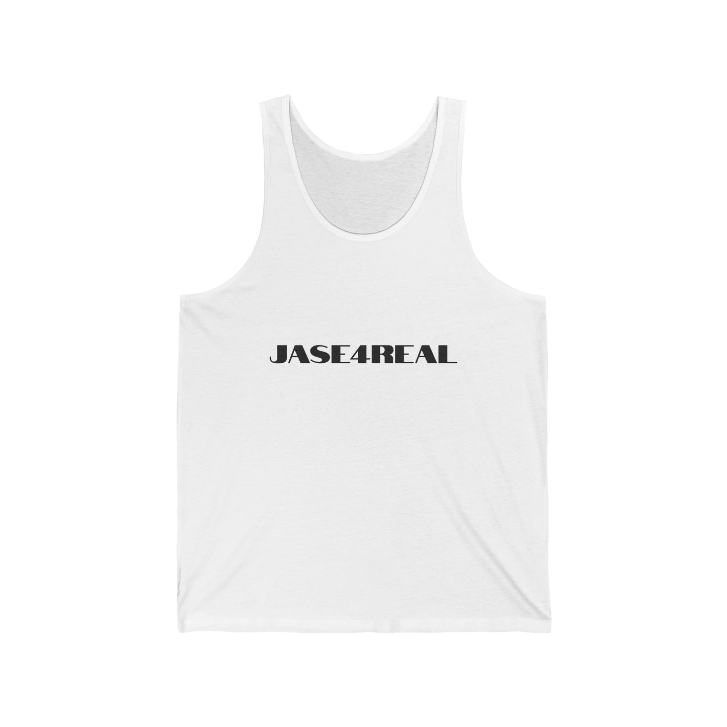 Unisex Jersey Tank with JASE4REAL, Cool Graphic Tee, Summer Casual Wear, Stylish Workout Top, Gift for Trendsetters, Festival Outfit