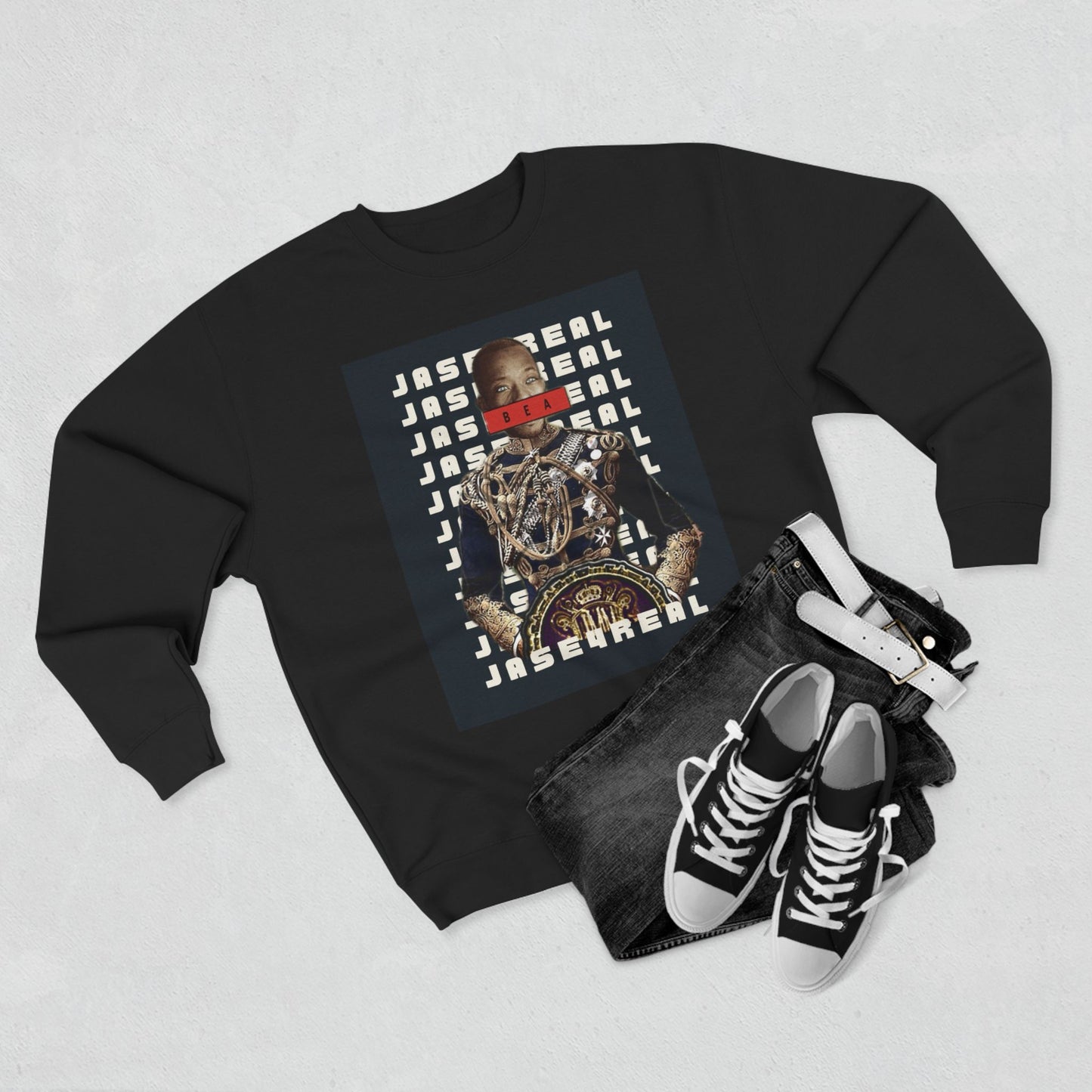 Unique Graphic Sweatshirt with Bold Design, Unisex Crewneck, Gift for Him/Her, Streetwear Style, Casual Wear, Birthday Gift