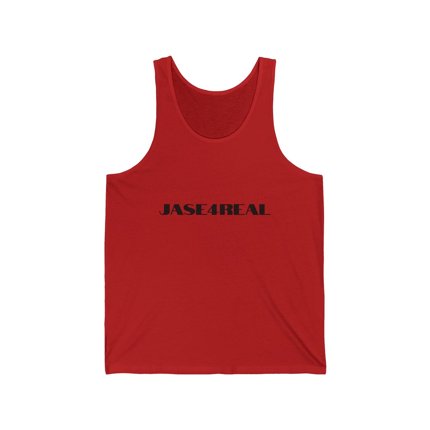 Unisex Jersey Tank with JASE4REAL, Cool Graphic Tee, Summer Casual Wear, Stylish Workout Top, Gift for Trendsetters, Festival Outfit