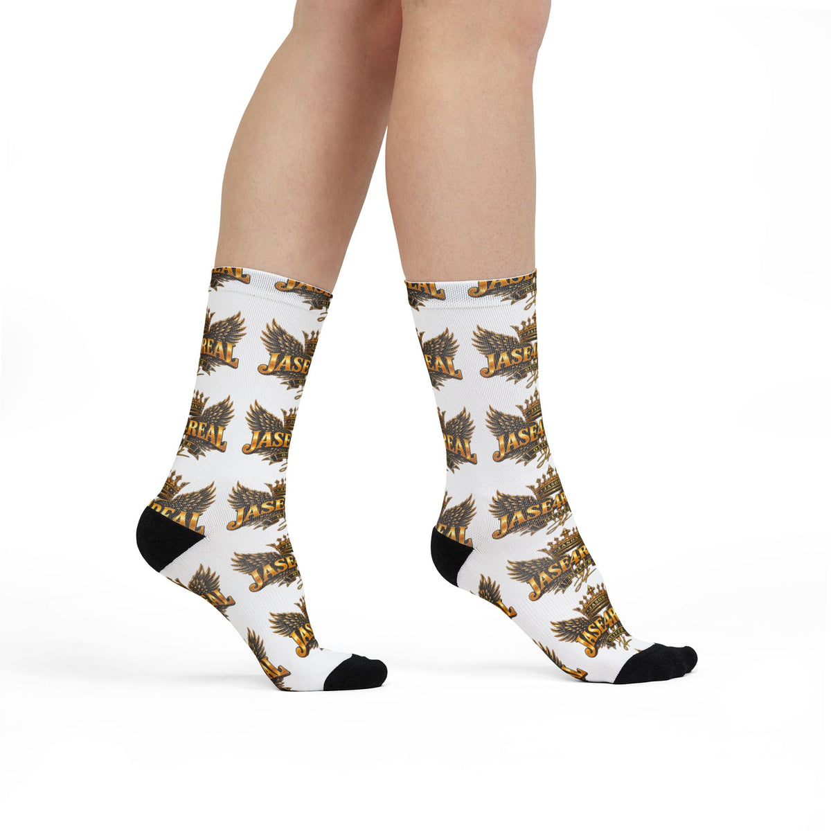 Jase4real Crew Socks with Trendy Text Design, Stylish Gift for Friends, Cozy Everyday Wear, Perfect for Sports & Casual Outfits, [...]